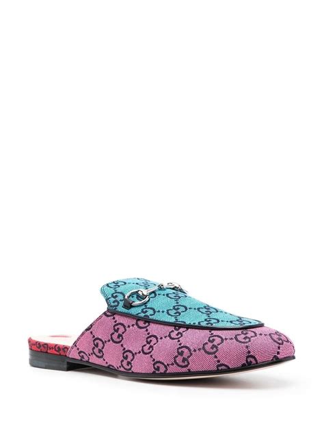 gucci princetown printed slippers|gucci princetown striped slippers.